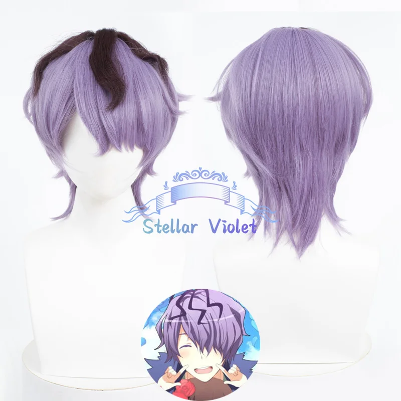 أنيمي IB غاري شعر مستعار تأثيري الأرجواني البني 30 سنتيمتر الشعر القصير مقاومة للحرارة الاصطناعية الشعر أنيمي شعر مستعار للحفلات + غطاء شعر مستعار