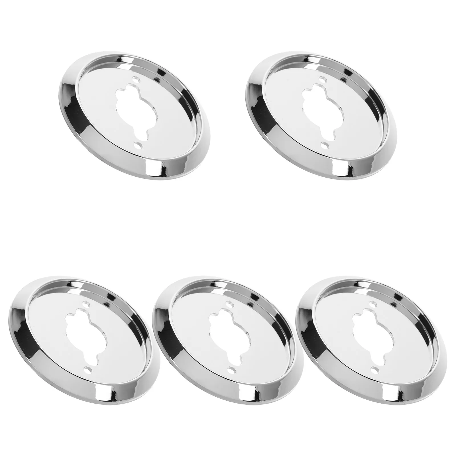 5Pcs Gas Stove Knob Base ABS Plastic Grill Switch Replacement Rotating Control for Kitchen Cooktop Oven Silver Electroplated