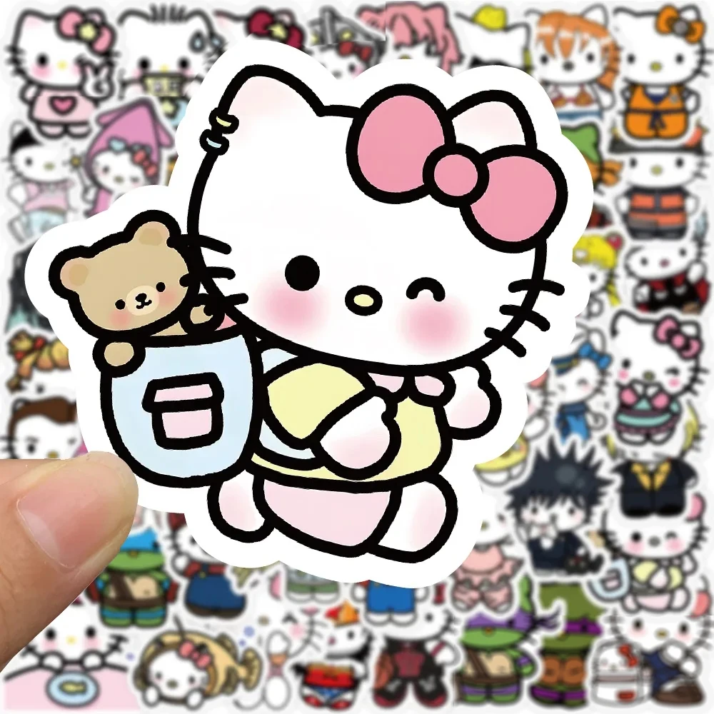 

10/30/50/104pcs Cute Anime Funny Hello Kitty Stickers Kawaii DIY Laptop Notebook Phone Aesthetic Cartoon Decoration Sticker Toys