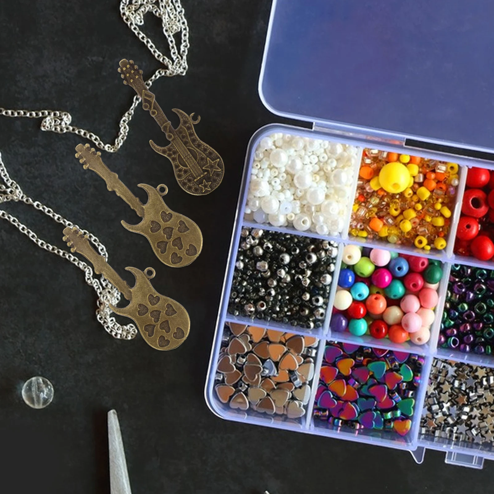 

25pcs Vintage Guitar Charms For Bracelets Jewelry Making Supplies Diy Necklace Earring Crafts Music Beads Keychain