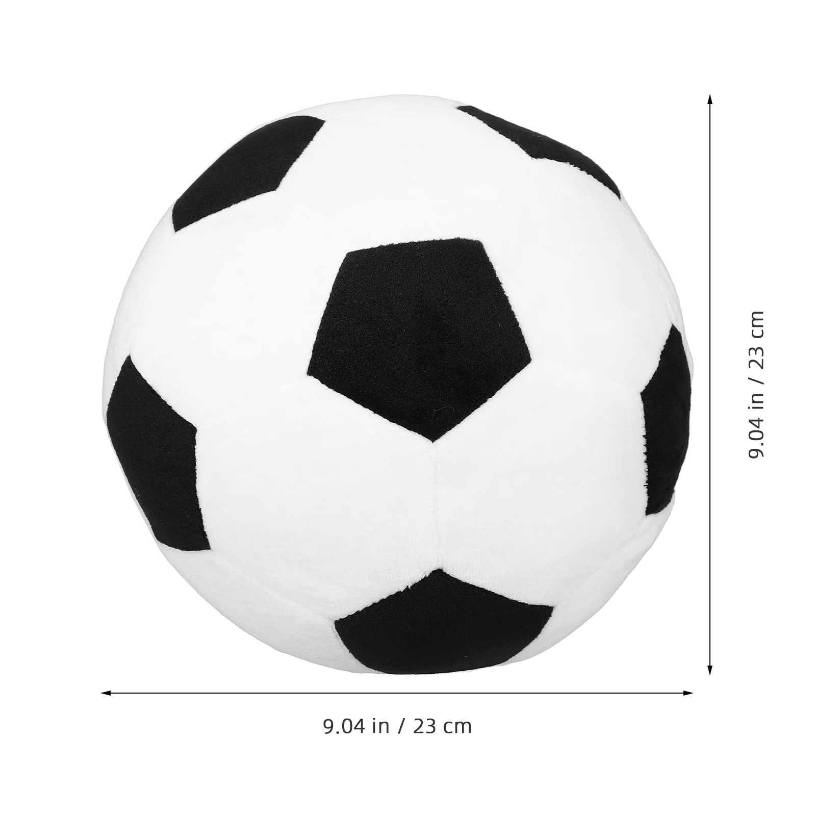 Peluche Figura Giocattoli Pallone da calcio per bambini Cuscino da tiro per interni Forniture da calcio Marsupio Nero per bambini