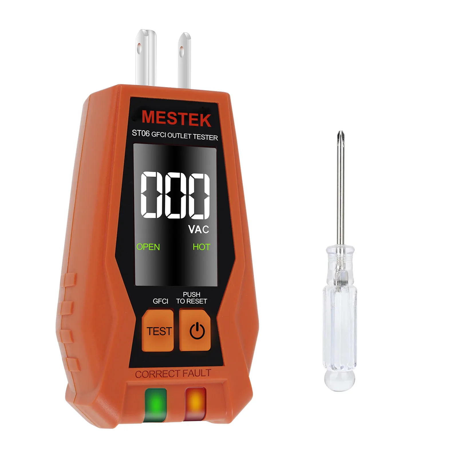 

Тестер электрической розетки с 7-дюймовым дисплеем, 3-проводной тестер цепей, легко читаемый детектор розеток, цифровой тестер розеток для GFCI/Non-GFCI