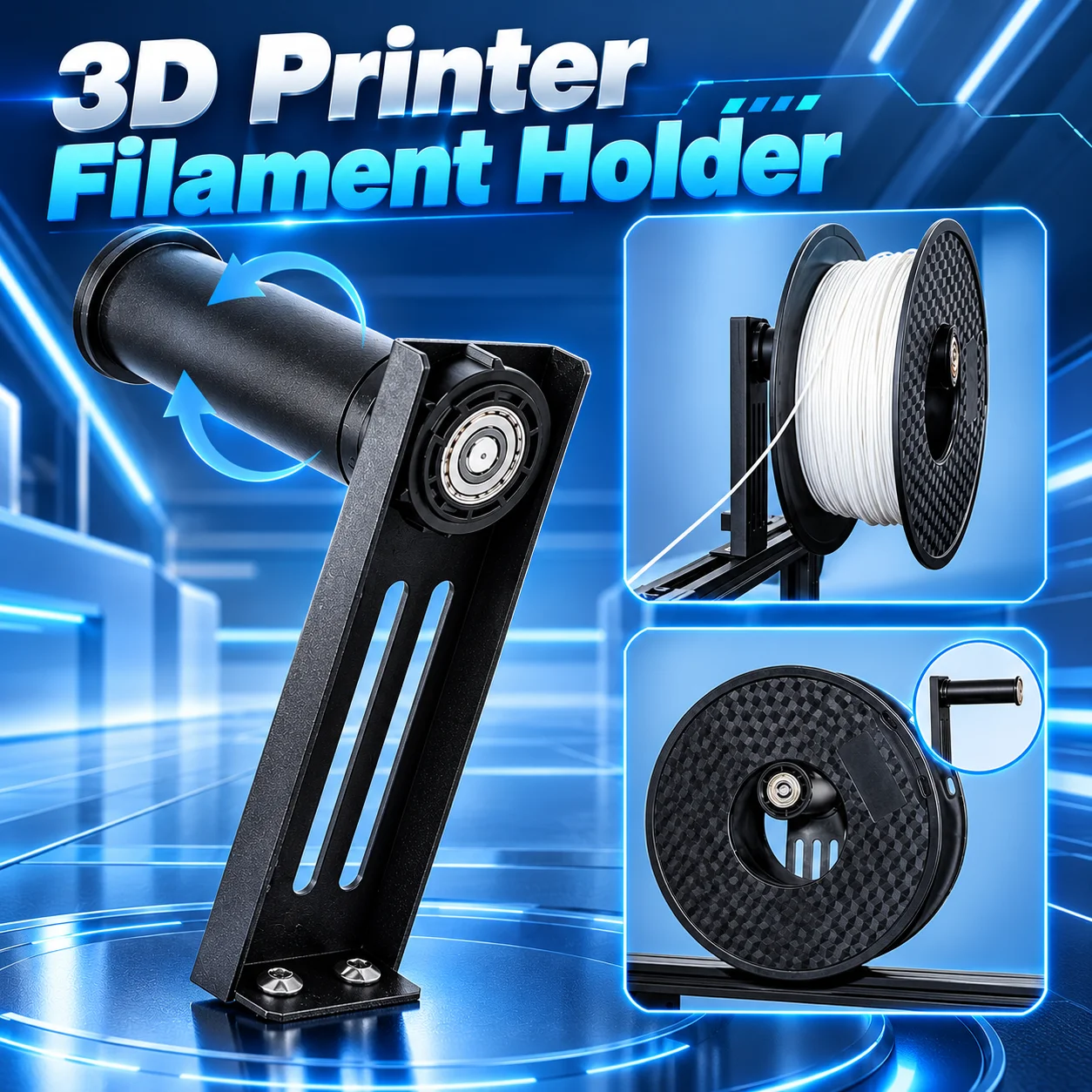 Creativity 3D Printer Filament Holder with Rack Bracket for Ender 3 Series/CR 10 Series/Ender 3V3 SE/KE/Sidewinder X1