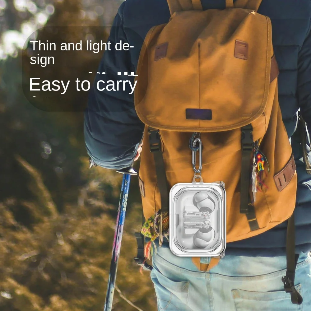 Soft TPU Case Cover Shockproof Anti-Scratch Protector Headphone Accessories with Hook Shell for Nothing Ear(A)