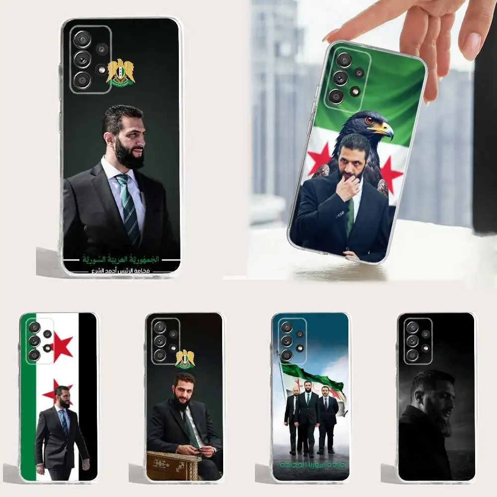 

AHMED Al Sharaa SYRIA Flag Phone Case For Samsung S30,S23,S22,S21,S20,Ultra,FE,Lite, S10,S9,S8,PIus,Transparent, Silicone Case