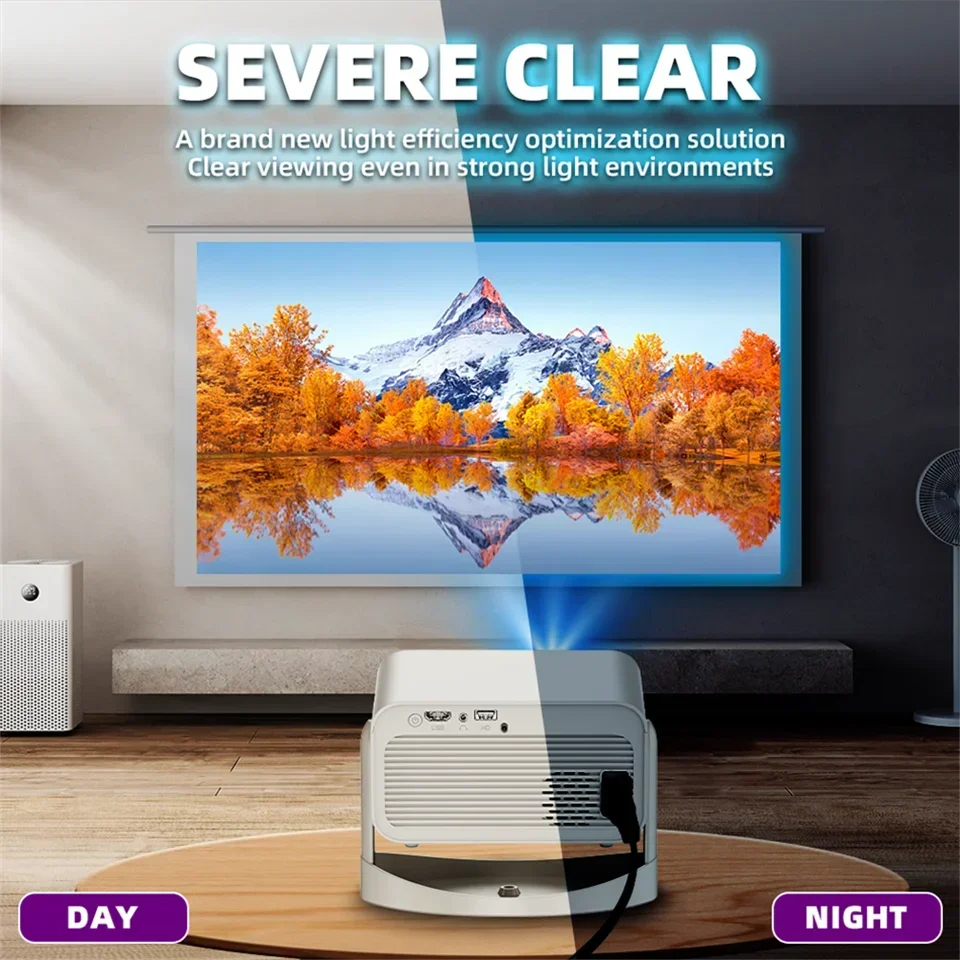 Projecteur 4K HT23 Plus 110ANSI Native 1080P Auto Focus Keystone 360 °   Tourner le cinéma maison portable Android11 BT 5.2 WIFI6