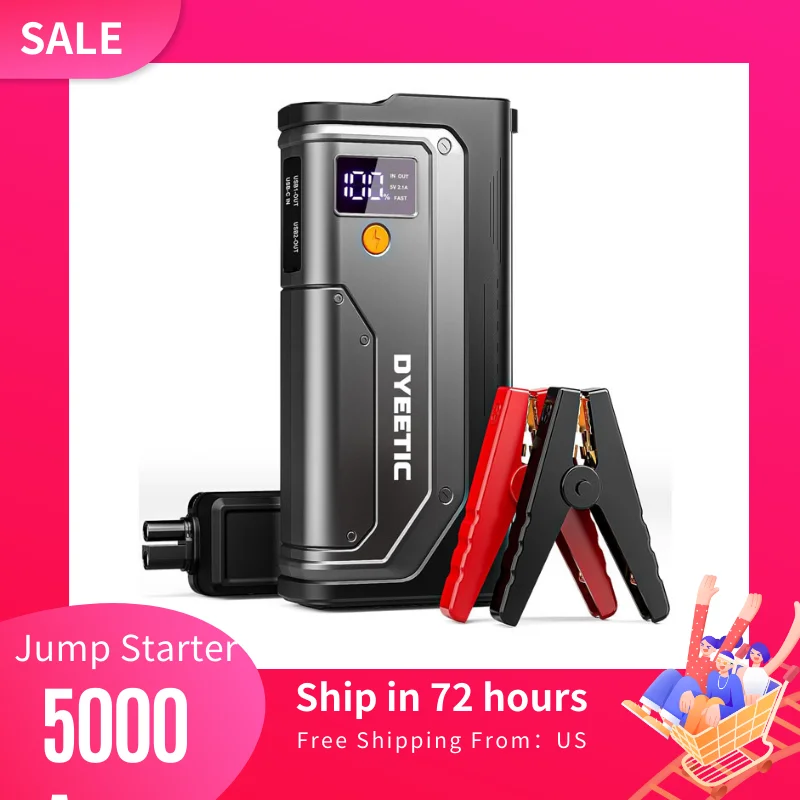 

ACMOUNT 5000A Car Jump Starter Power Pack, 12V Battery Booster and Portable Power Bank for 4.0L Petrol and 3.0L Diesel Engines