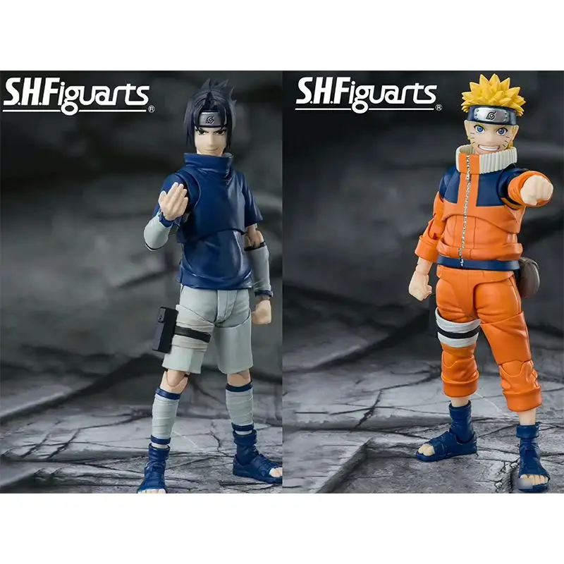 Original Bandai S.H.Figuarts Uzumaki Naruto The No.1 Most Unpredictable Ninja Uchiha Sasuke Genius Ninja Of Uchiha Action Model