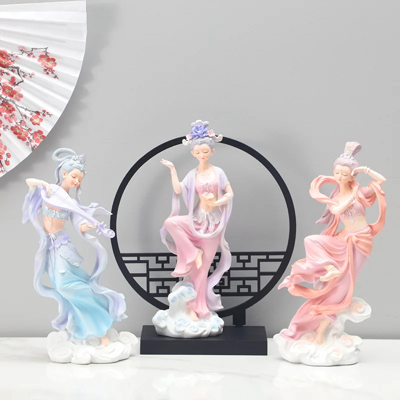 

Dunhuang Kweichow Moutai Living Room Desktop Ornaments Wholesale Home Decoration Wedding Gift National Fashion Resin Soft Outfit