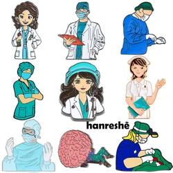 Hanreshe Medical Doctor Enamel Pin Brooch Surgeon Nurse Jewelry Lapel Backpack Badge Collectibles for Medicine Staff