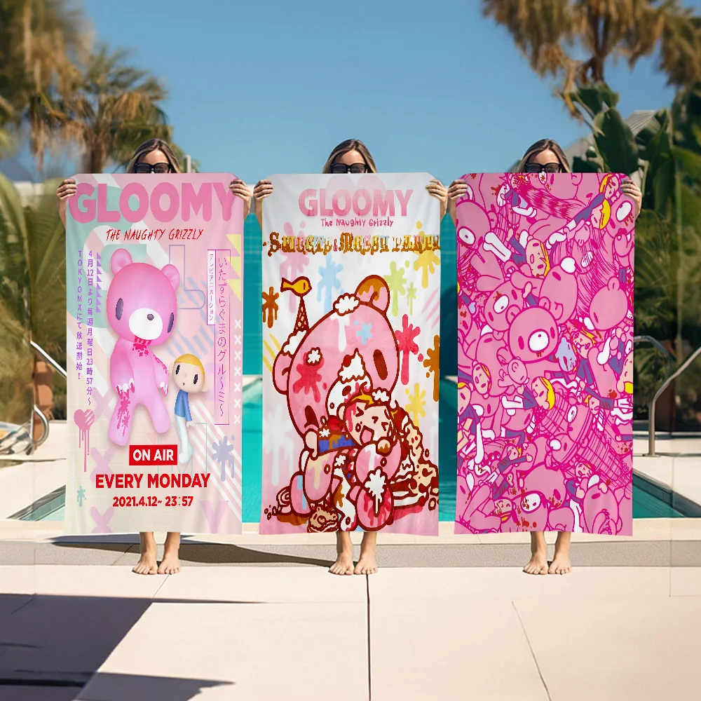 

Cartoon G-Gloomy Bear Beach Towels Shower Towel Sauna Travel Spa Microfiber Quick Dry Gym Accessories Cute Room Decor