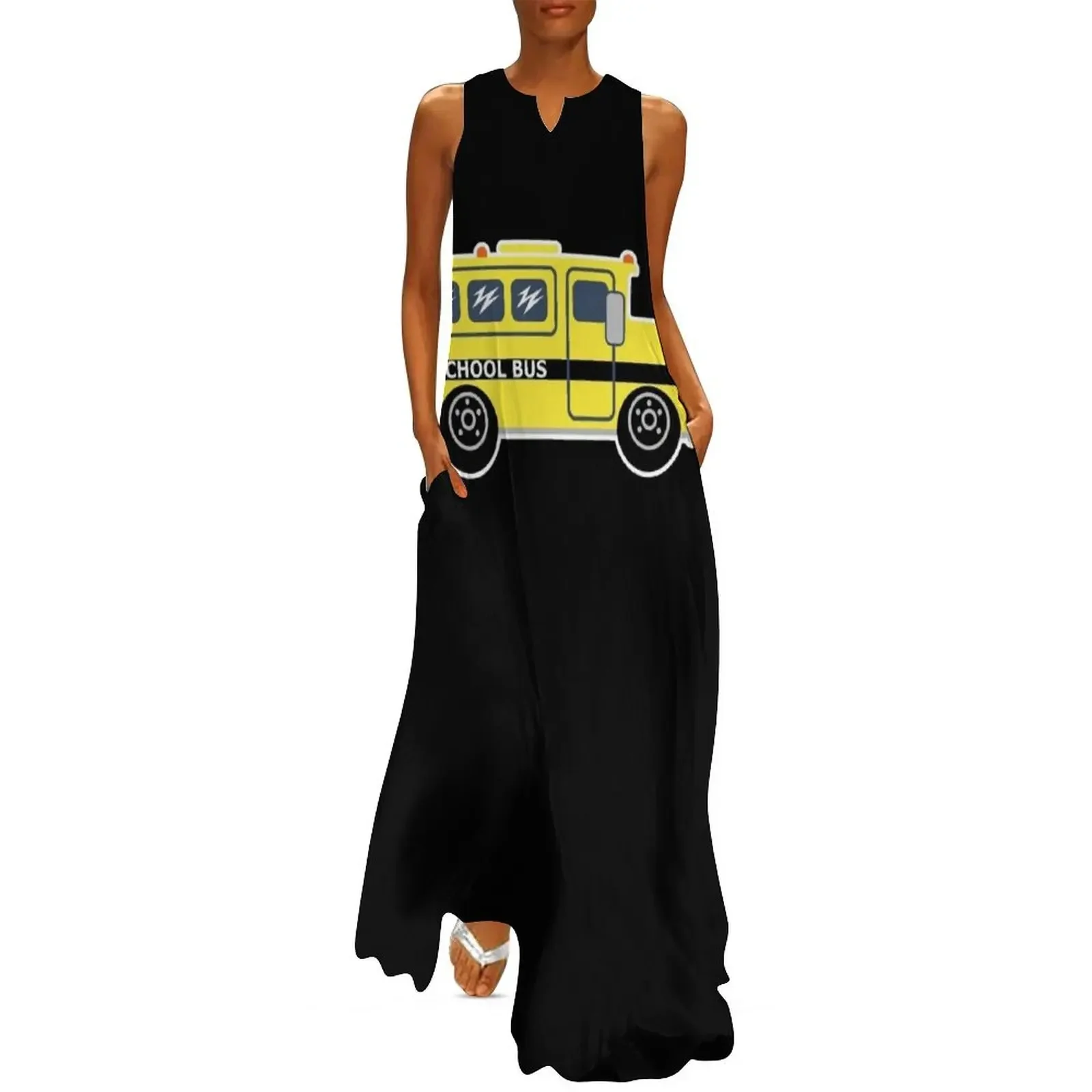 

School Bus Long Dress Casual dresses Woman clothing Dress