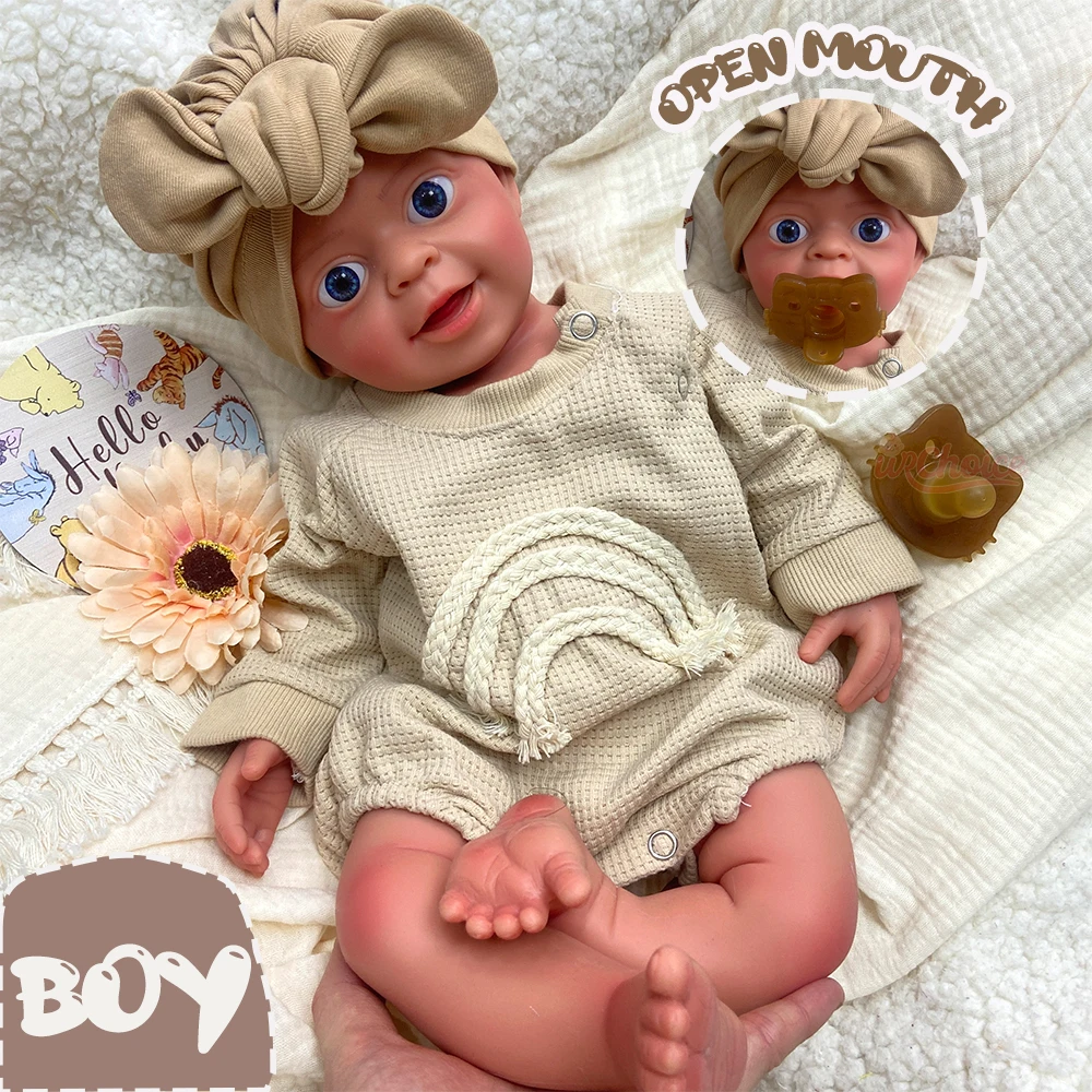 

Exquisite Full Body Silicone Reborn Baby Boy Doll Lifelike Skin Details Handmade 1:1 Weight Real Touch Stretchable Washable Toy