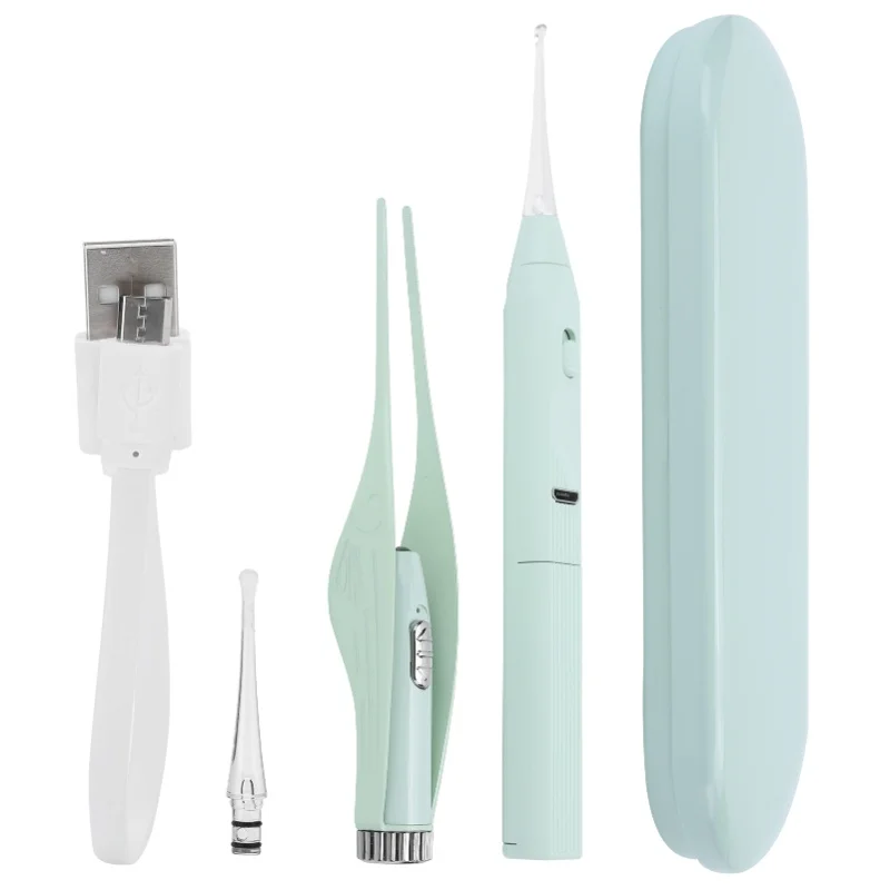 

Visual Children Ear Wax Removal Tweezer Kit USB Charging Luminous Ear Pick Cleaning Tools
