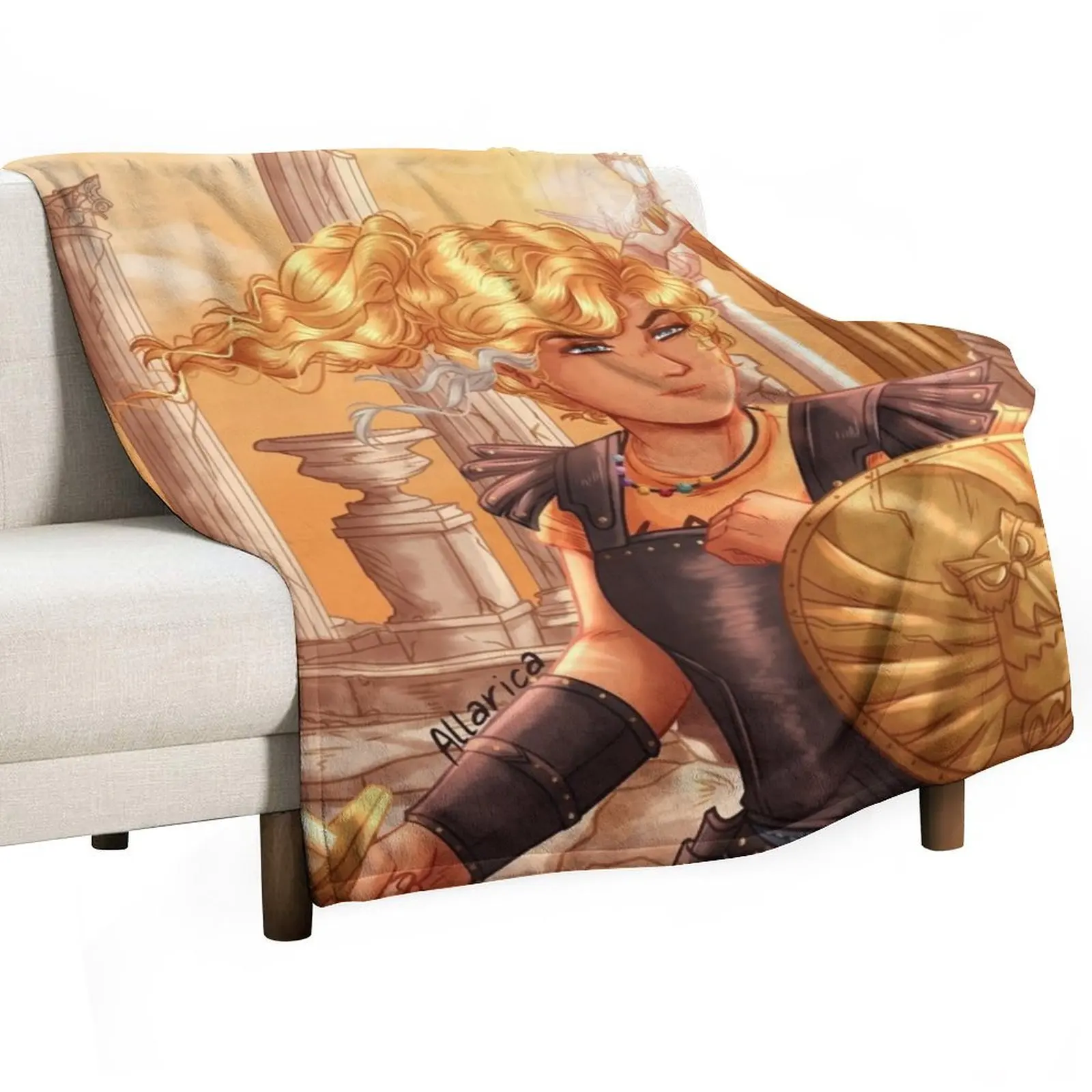 

Annabeth Chase Gold Throw Blanket blankets and throws Camping Beach heavy to sleep Blankets