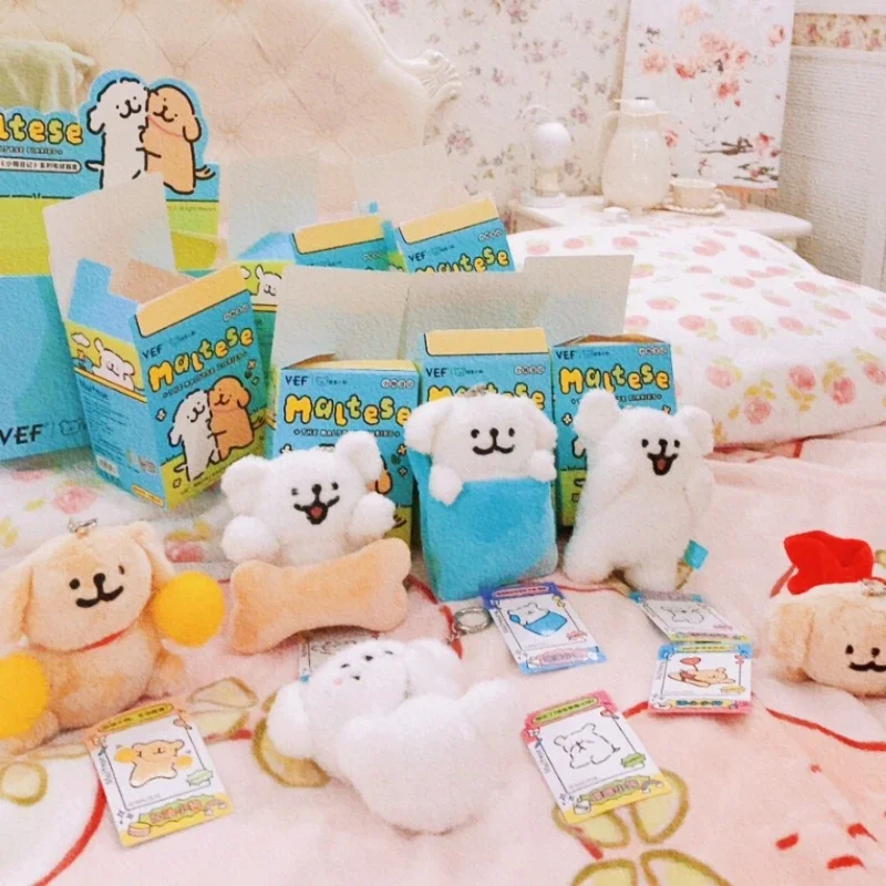 Original 12cm Line Puppy Diary Series Plush Box Cute Kawaii Puppy Anime Figures Model Collection Festival Gifts Girls