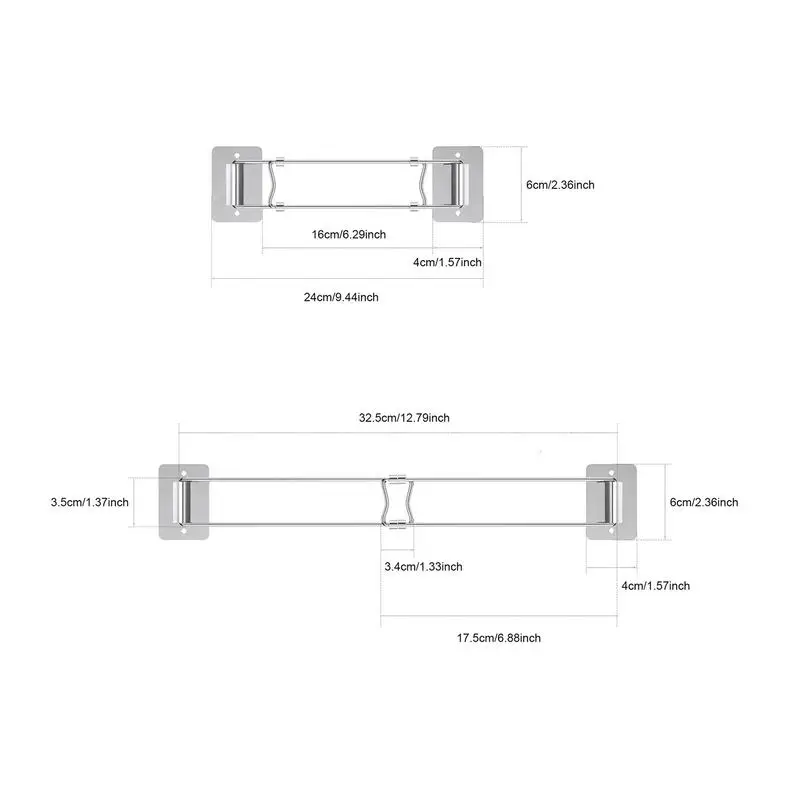 RV Shower Corner Bar Telescopic Storage Rod Toiletry Storage Adjustable Corner Shelves Bar Camper Travel Trailer RV Accessories