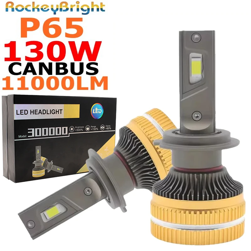P65 130W LED Headlights 6000K 13000LM Super Bright White Light H1 H7 H8 H11 HB3 9005 9006 9012 12V Car Headlight Fog Lamp