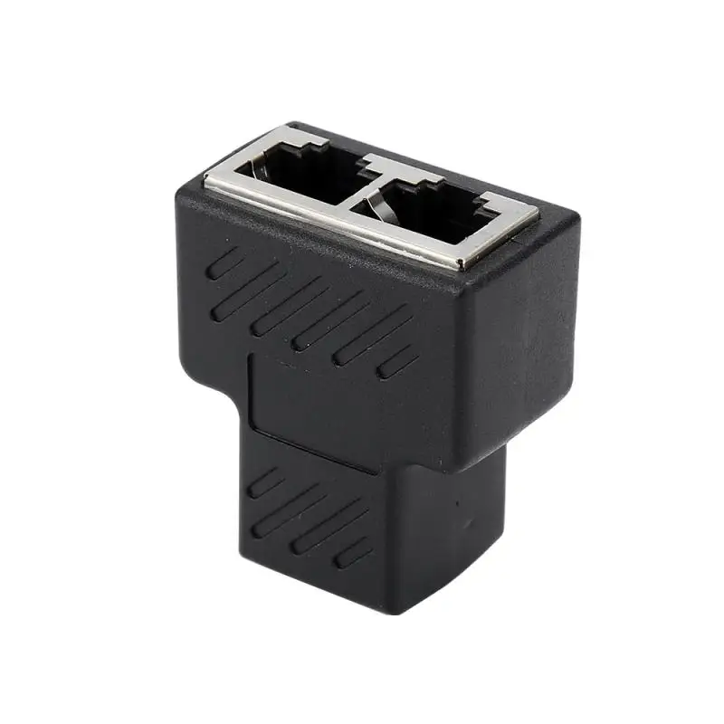 1 to 2 ways rj45 female splitter connector lan rg rj 45 cat6 cat5e cat5 stp shielded ethernet network cable adapter Hot 2022