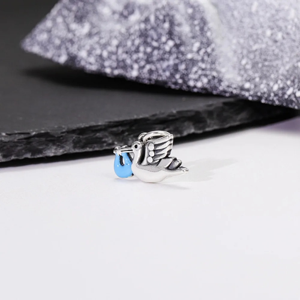 S925 Silver Flower Heart Swan Pumpkin Witch Enamel Charms Pendants Fit Bracelet Necklace Women DIY Hand‑made Halloween Jewelry