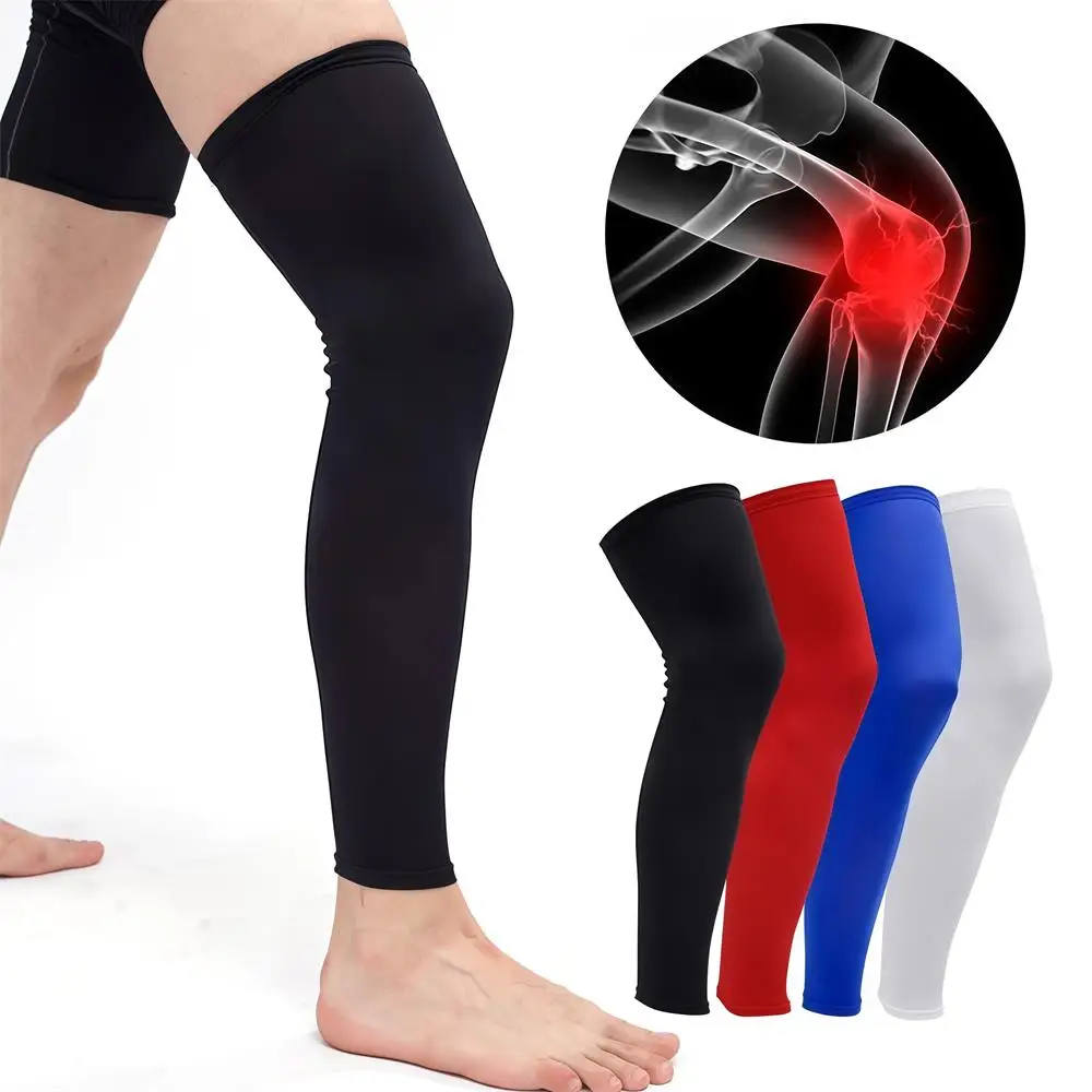 

1Pair Full Length Leg Compression Sleeves Sports Knee Sleeves UV Protect Long Leg Sleeves Men Women Basketball Football Running