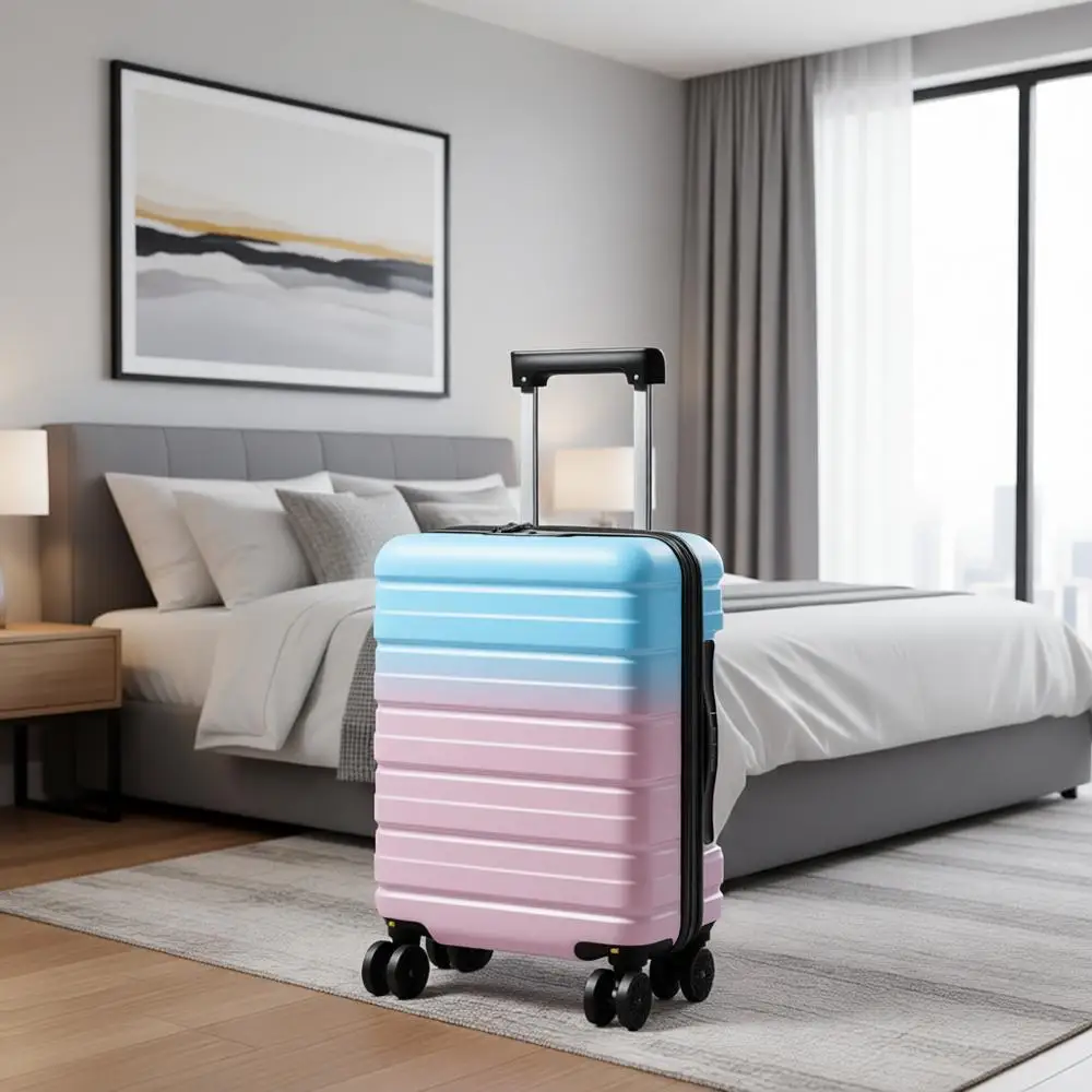 

16 Inch Lightweight Hard Shell Spinner Suitcase with TSA Lock, Airline Approved for Carry-On, Cotton Candy Pink