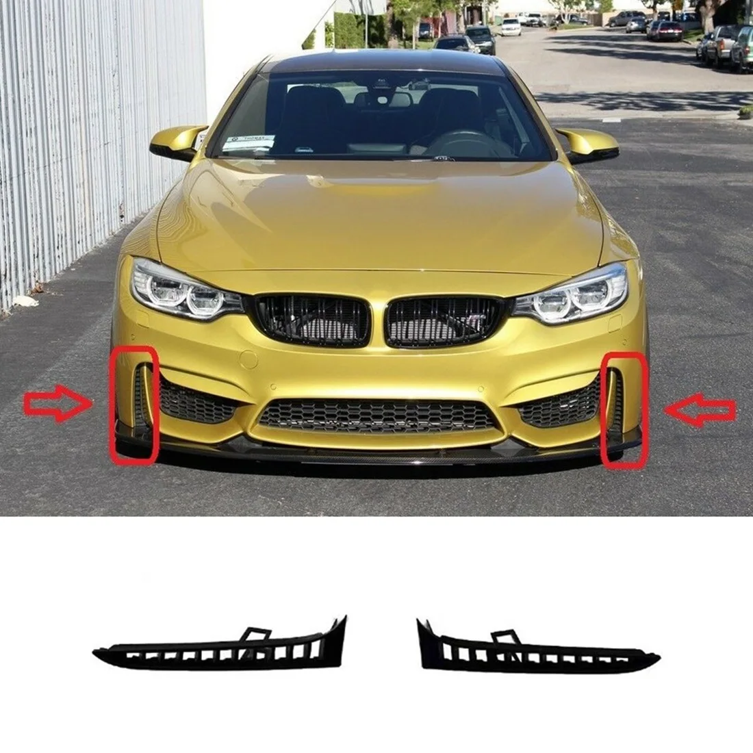 Amortecedor dianteiro Air Entrada Grille Capa Guarnição, BMW F80, F82, M3, M4, 51118056599, 51118056600, acessórios
