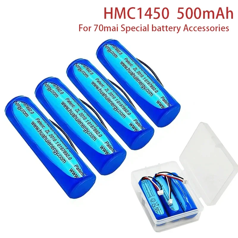 New 500mAh HMC1450 Battery For Xiaomi DVR 70mai Mini Dash Cam Midrive D05 3 Wire Plug 14*50mm+Tools