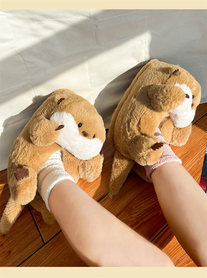 2023 New Cute Creative Otter Plush Lady Slippers In Winter Suitable For Wearing High Quality Gifts To Send Friends