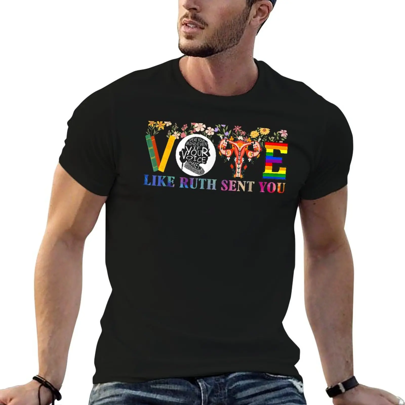 Vote Like Ruth Sent You T-Shirt Casual Simple Design Short Sleeve Shirt