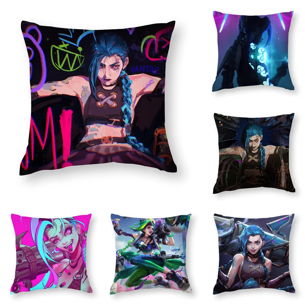 

Anime Game L-LOL J-Jinx Pillow Case 3D Print Polyester Fiber 40*40 cm Home Sofa Throw Pillow Cover Decoration Festival Gift