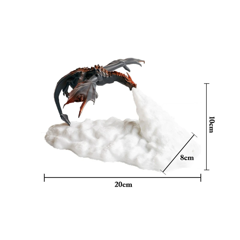 Drukowany 3D ogień oddychający smok w kształcie lampa akumulatorowa lampka nocna do pokoju dziecięcego sypialnia dekoracja z motywem zwierzęcym nastrój miękkie światło