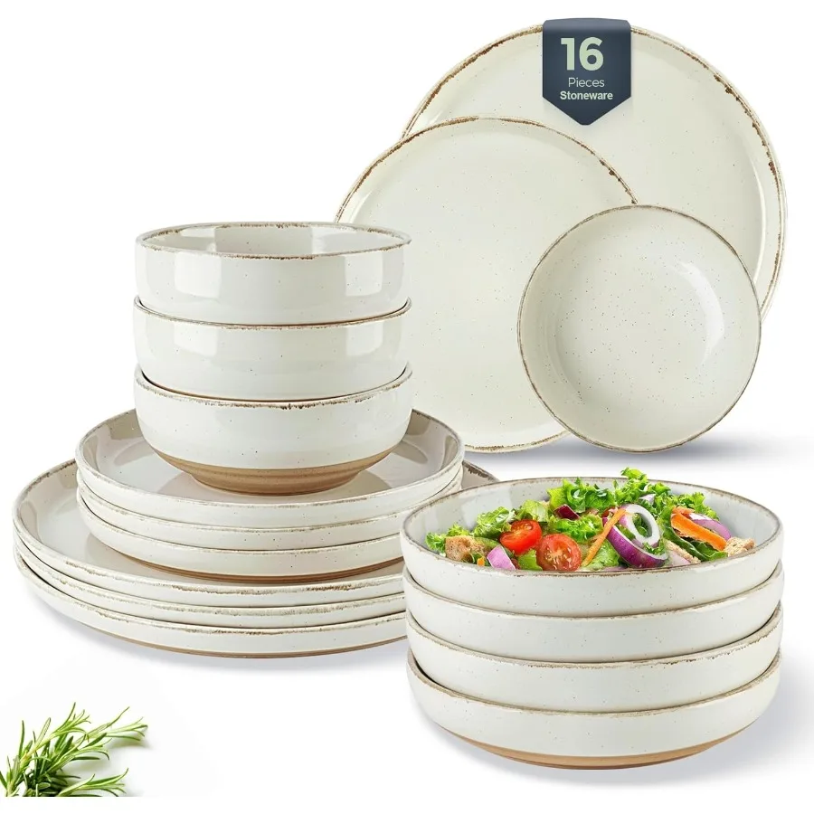 

Наборы керамической посуды с мисками для пасты на 4 тарелки с ручной росписью и набором мисок с устойчивой к царапинам в деревенском терракототе