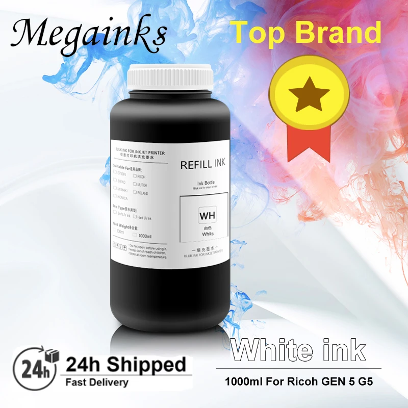 

1000ML Gen5 UV ink UV Curing Ink For Ricoh GEN5 GEN 5 G5 Printhead for Ricoh Printer Hard Ink K C M Y White