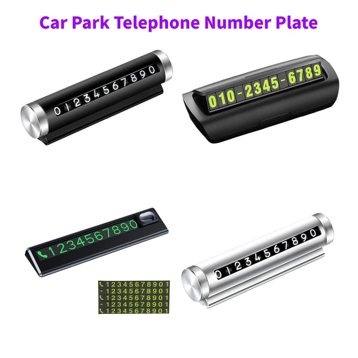 Temporary Parking Card Stop Sign Telephone Number Plate Digital Luminous Phone Number Plate Universal Car Temporary Parking Sign