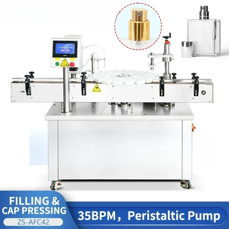 ZS-AFC42 Перистальтический насос Автоматическая машина для наполнения и укупорки флаконов духов Машина для обжима моноблоков