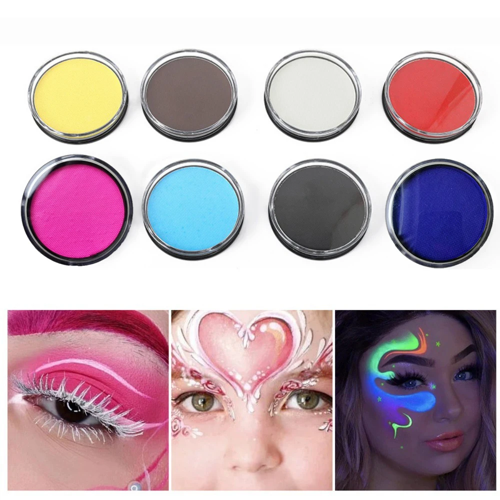 Los pigmentos de pintura corporal solubles en agua se adaptan a la pintura facial y son ideales para el arte corporal de escenario/Navidad.