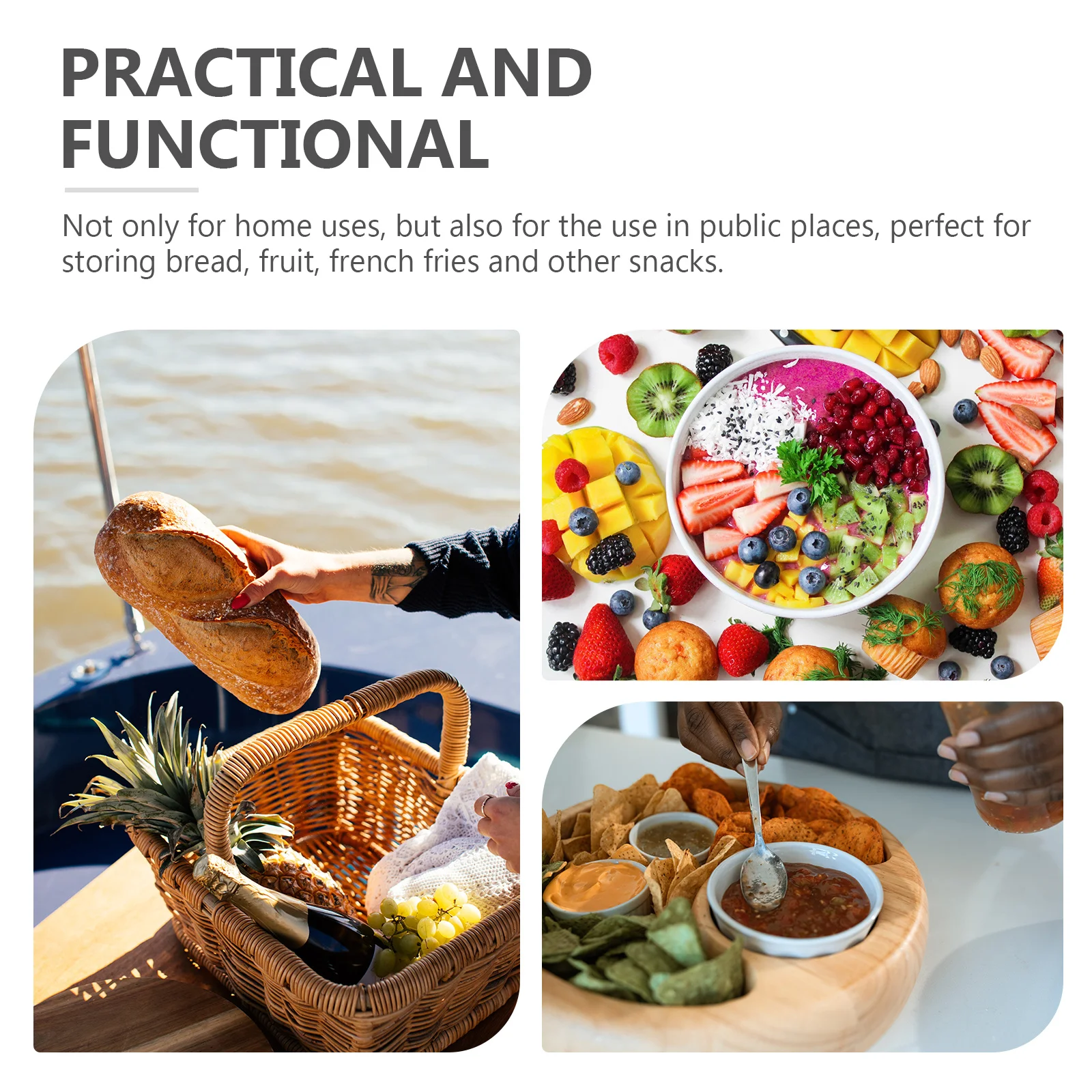 

4Pcs Plastic Fruit Dishes Dessert Trays Snack Containers for Daily Use Strong PP Material Not Easy to Break Table Decoration