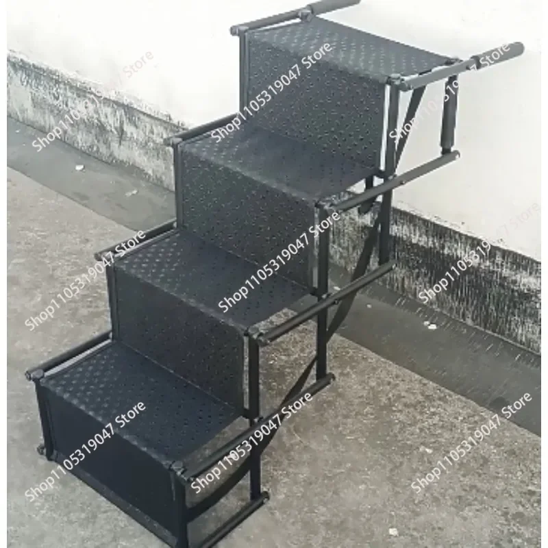 5/6 Steps Dog Ramp Pet Step Stairs with Nonslip Surface Aluminum Fram Cat Dog Ladder for Beds Trucks Cars SUV Support 200 Lbs