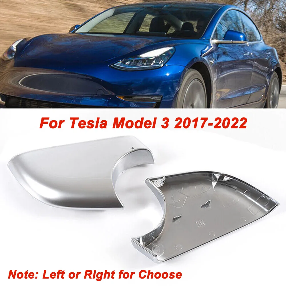 for Model 3 2017 - 2022 Car New Side Door Wing Rearview Mirrors Lower Cover Holder Chrome 2287.3005 2287.3006 22873005 22873006