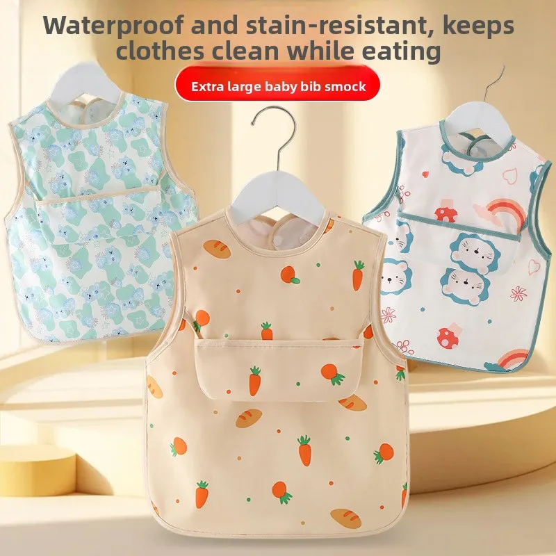 

Hoodies for Babies Sleeveless Waterproof Reverse Dressing Men's and Women's Babies Anti Dirty Bibs for Eating Drawing Aprons