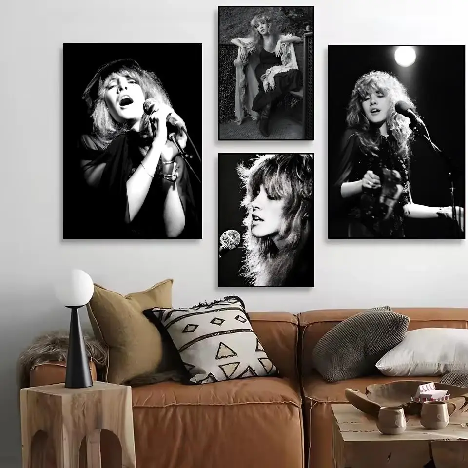 Singer S-Stevie Nicks Painting Calligraphy Canvas Poster Wall Art Prints for Living Room Bedroom Office Home Decoration Gift