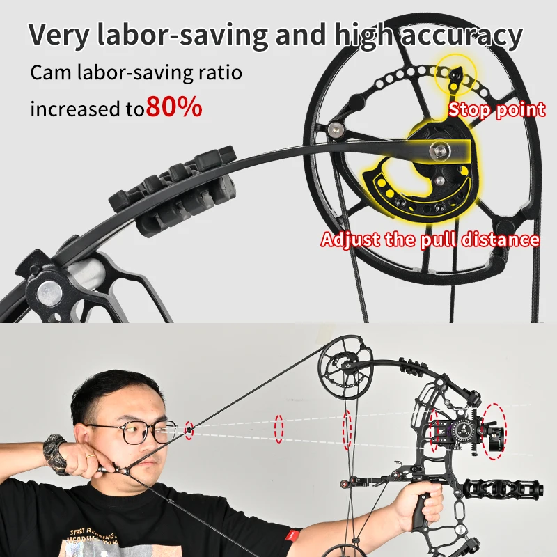 Archery Compound Bow and Arrow Set Steel Ball Arrow Dual Purpose Composite Pulley Bow Outdoor Hunting Fishing Shooting Equipment view 5