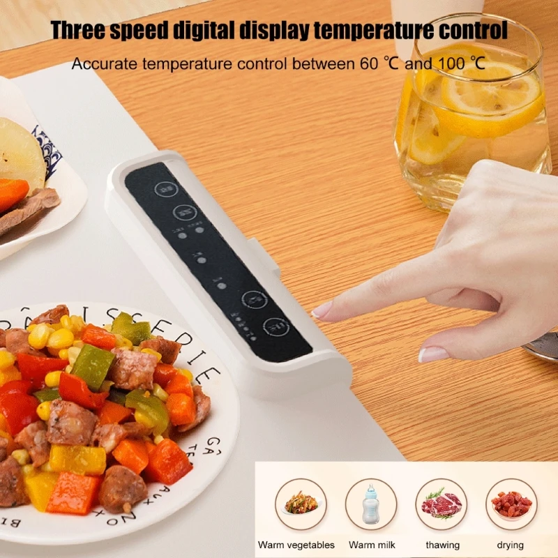 Bandeja calefactora eléctrica con Control temperatura, bandejas placa caliente, Material silicona