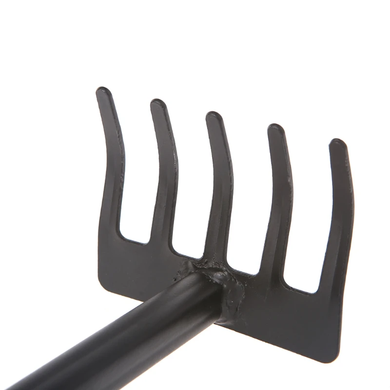 X37E 1Pc Portable Digging Tool Mini Steel Rake For Home Garden Transplanting Tool
