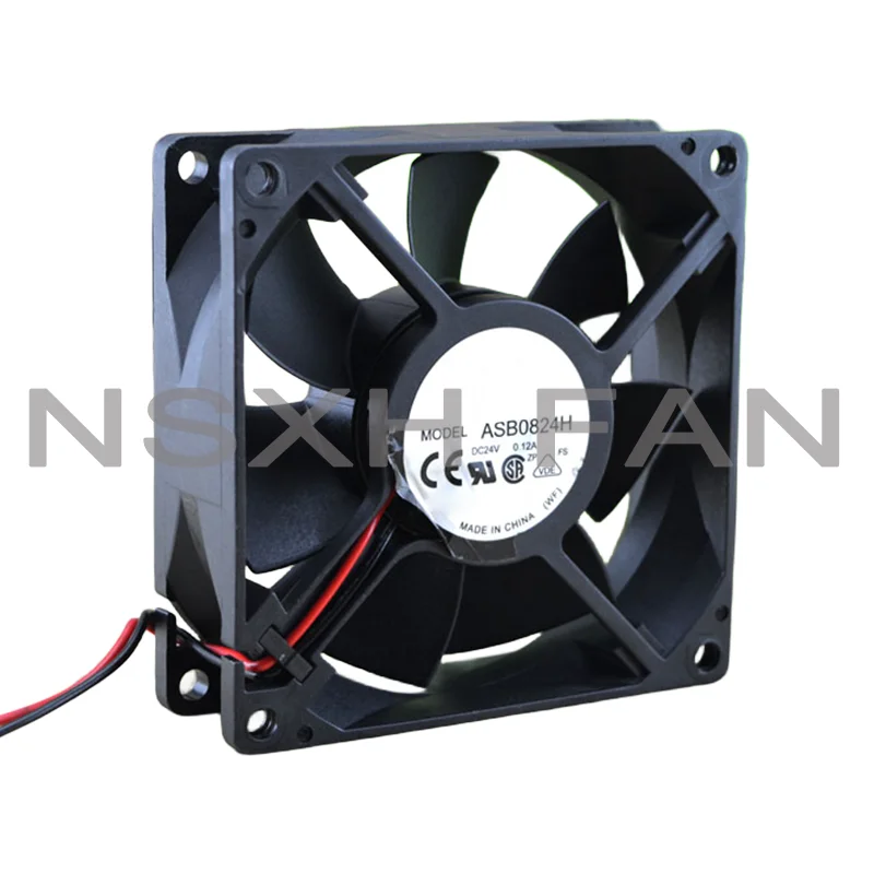 Ventilador de refrigeração de 2 fios, 8cm, 8025mm, asb0824h, 24v, 0.12a