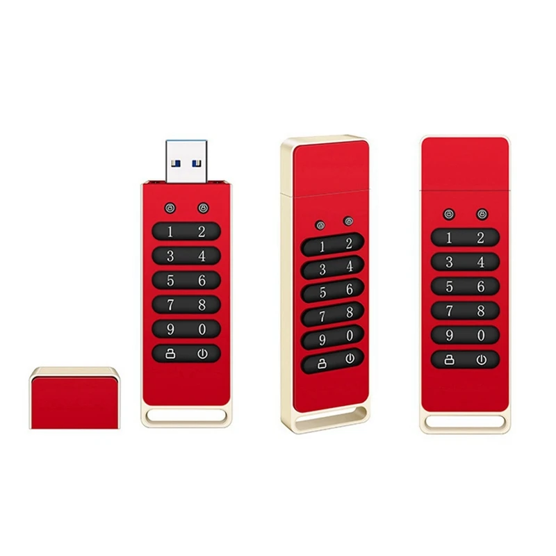 1 Piece Secure USB Drive Encrypted USB Flash Drive Hardware Password Memory Stick With Keypad USB 3.1 Disk Flash 32GB