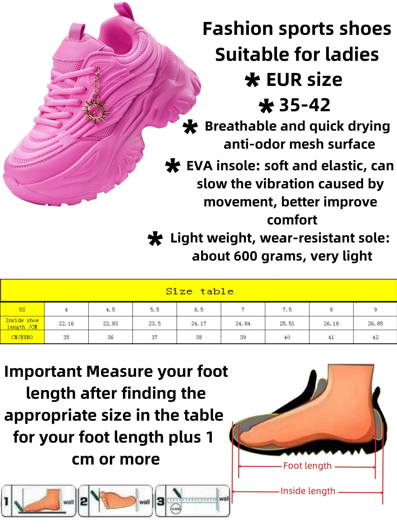 Women\'s four seasons outdoor sports shoes summer light breathable wear platform sandals soft sole shock absorption pink shoes