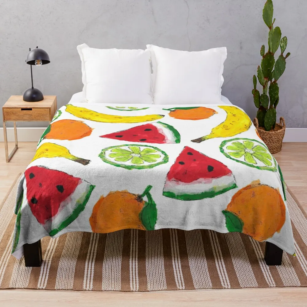 

FRUIT SALAD Throw Blanket Single Custom Flannels Flannel Fabric Blankets