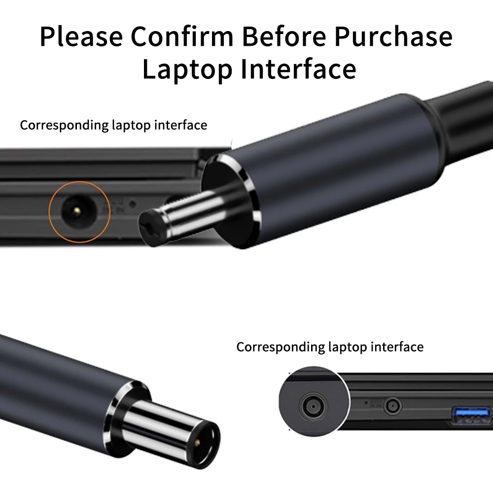 140W Typ C PD do 5.5X2.5 7.4X5.0 4.5X3.0mm Zasilacz DC Konwerter USB C Szybkie ładowanie Ładowarka do laptopa Kabel do Dell Hp Asus — zdjęcie 7